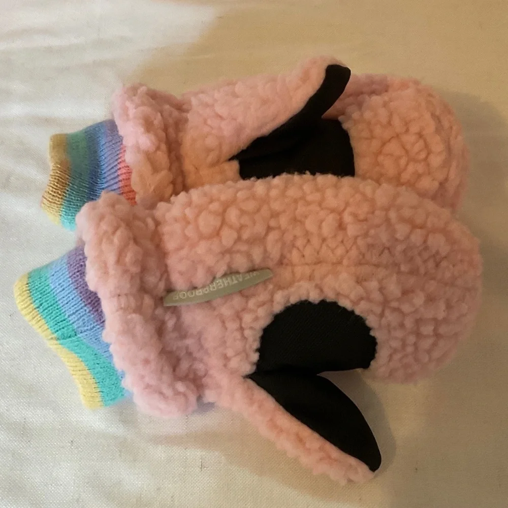 Weatherproof Pink Fleece Kids Mittens